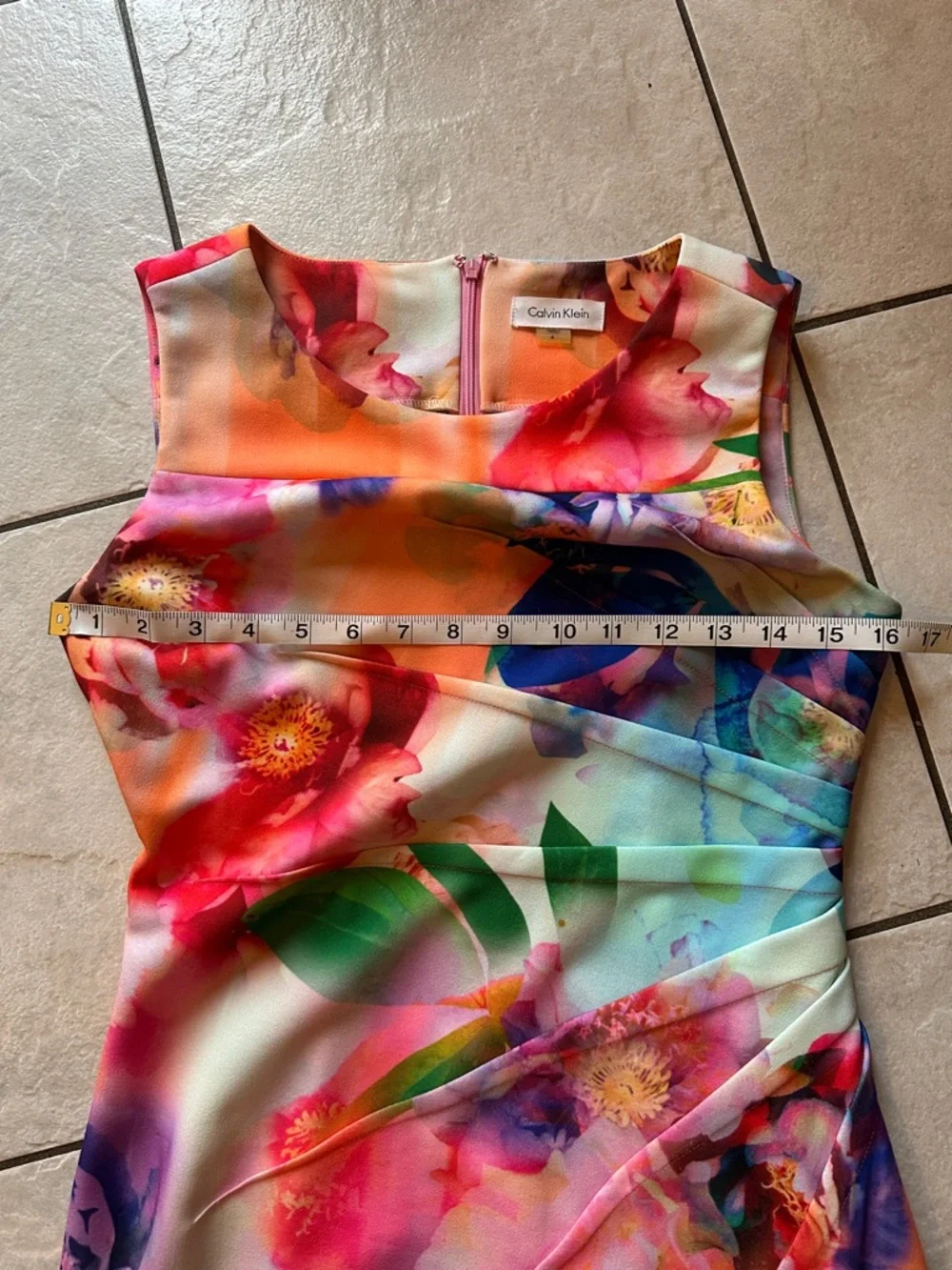 Calvin Klein Floral Multicolor Sleeveless Sheath Dress - Picture 7 of 10